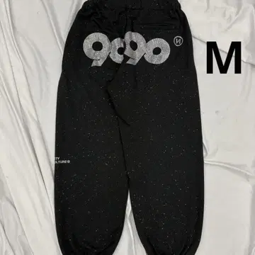 9090 90 Logo Glitter Sweat Pants black