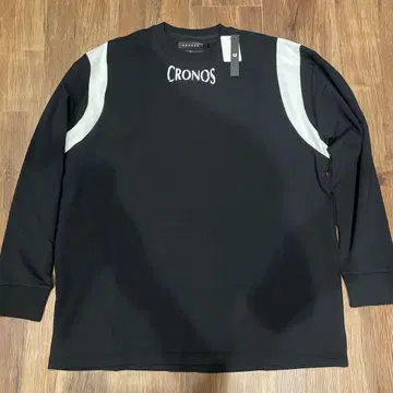 CRONOS 블랙 긴팔 티셔츠 크로노스T셔츠 트레이닝