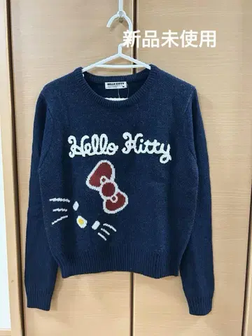 Hello Kitty 니트 스웨터 긴팔 네이비