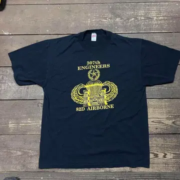 XL 80s 미군 T셔츠 블랙 USA제 밀리터리 아메카지