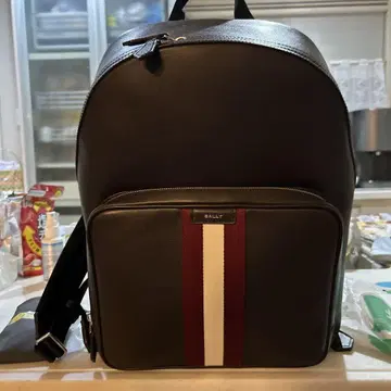BALLY 가죽 백팩 블랙/레드/화이트