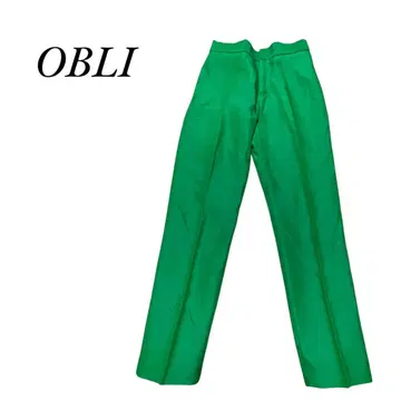 OBLI 오블리 그린 테이퍼드 슬랙스 팬츠