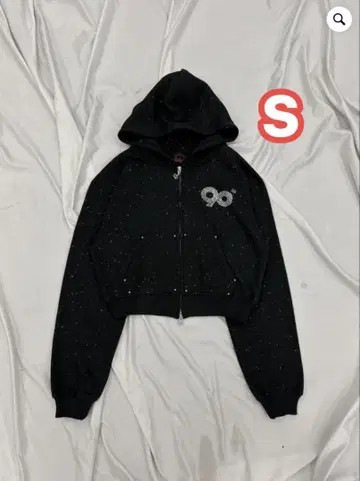 90 Logo Glitter Zip Hoodie S
