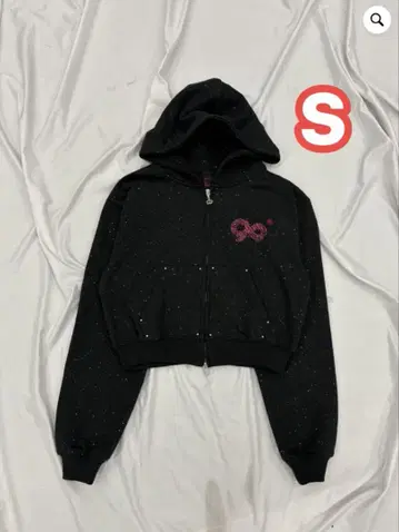 90 Logo Glitter Zip Hoodie S