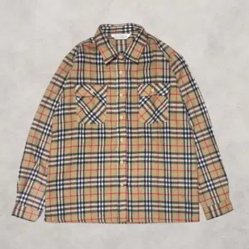여성용 긴팔 셔츠 13호 L XL 체크 무늬 가을/겨울 레트로 베이지