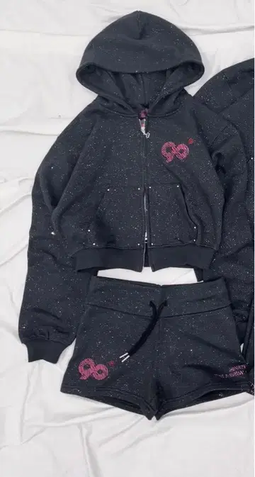 9090 girl Logo Glitter 셋업