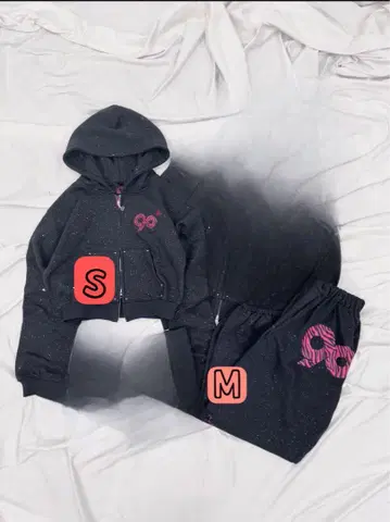 9090 girl Logo Glitter 셋업