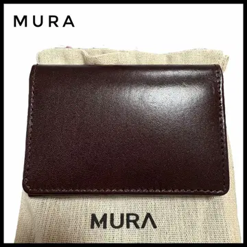 MURA 무라 카드 케이스 명함지갑 브라운 주머니 포함 남성용 비즈니스
