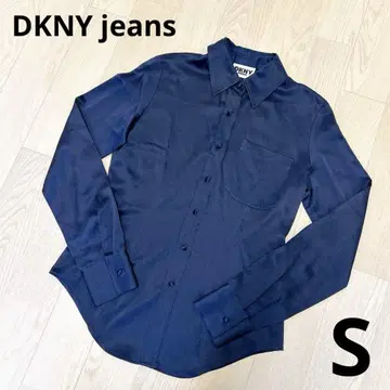 DKNY jeans 실크 100% 셔츠 네이비 S
