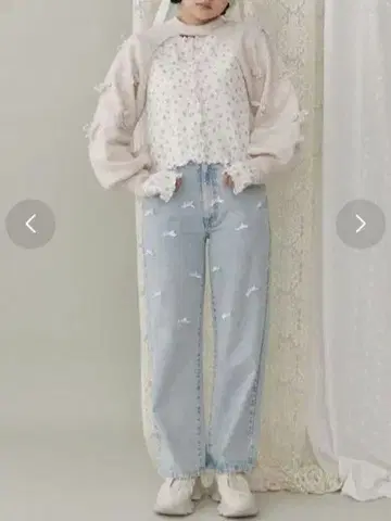 merryjenny petit ribbon 데님 팬츠 푸치리본
