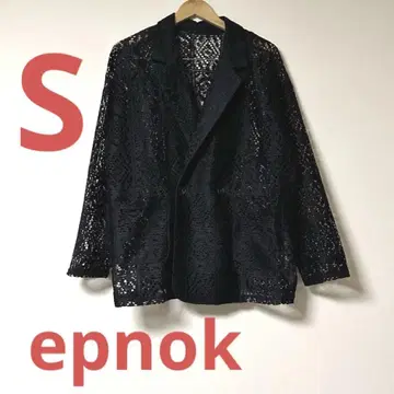 epnok 더블 테일러드 레이스 시어 자켓 블랙 S