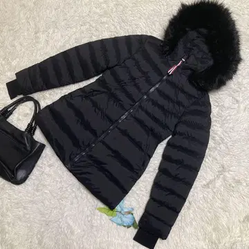 컨디션 최상 타미힐피거 다운 자켓 블랙 나일론 폴리우레탄 XS