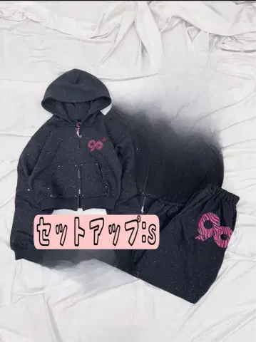 9090 girl Logo Glitter 셋업
