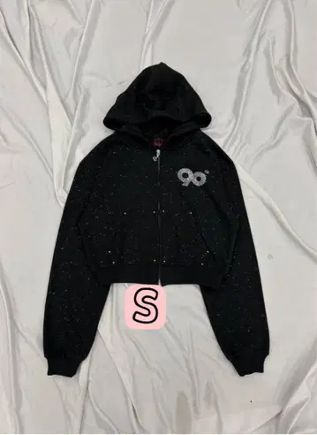 9090 girl 로고 글리터 집 후디