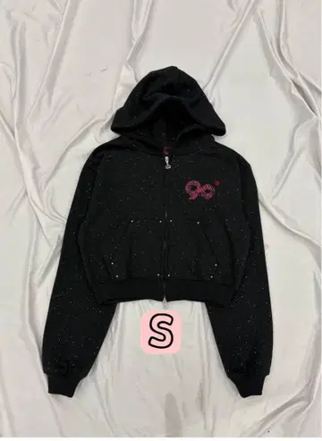 9090 girl Logo Glitter Zip Hoodie