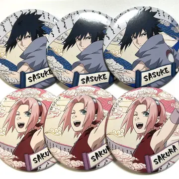 NARUTO 두루마리 빅 캔뱃지 사스케 사쿠라 6개