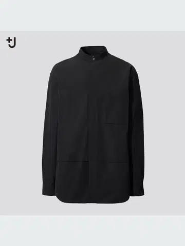 UNIQLO +J 수피마 코튼 오버 사이즈 스탠드 카라 셔츠 (긴팔)