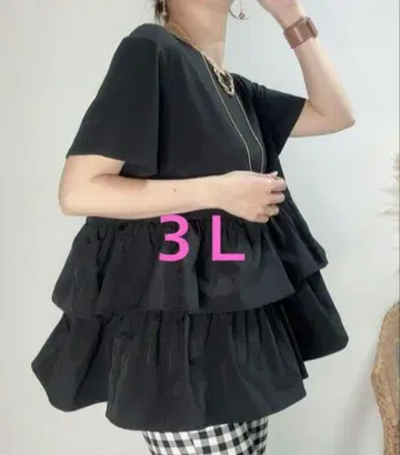 티어드 디자인 반팔 상의 3L