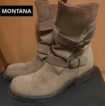 MONTANA 베이지 스웨이드 버클 부츠