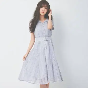 [ LAISSE PASSE ] 벨트 달린 레이스 원피스