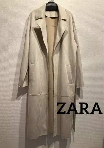 ZARA 자라 롱 코트 스웨이드 아우터 베이지