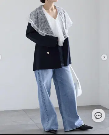테치치 프릴 칼라 블라우스 자켓 테치치 2점