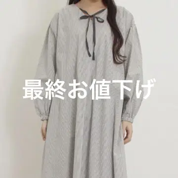 사만사 모스모스 리본 포함 패턴 모듬 전후 2WAY 원피스 (그레이)