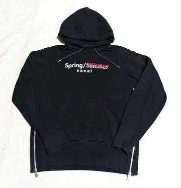 sacai 사카이 프린트 후드티 블랙 사이드 지퍼