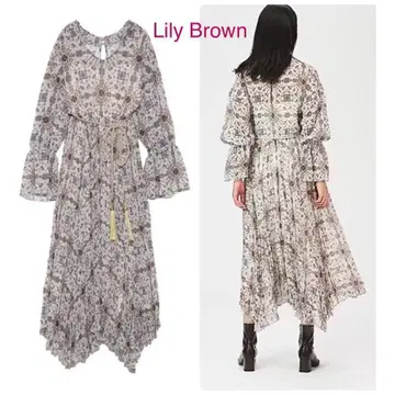 새상품급 LILY BROWN 릴리 브라운 만화경 패턴 원피스 롱 긴팔
