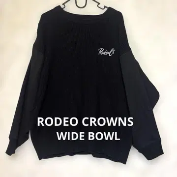 RODEO CROWNS 백 프린트 니트 소재 자수 오버 사이즈 [ F ]
