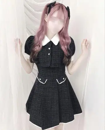 HONEY MEW 백리본 트위드 원피스 미셸 마카롱