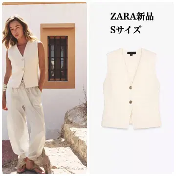 완판템 ZARA 텍스처 니트 베스트 S 택 포함 새상품