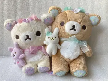 리락쿠마와 코리락쿠마 앉은 봉제 인형 리락쿠마 스토어 한정판 산엑스