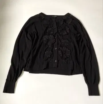 4298 SHIZUKA KOMURO 블랙 꽃무늬 자수 가디건 40