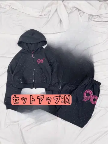 9090 girl Logo Glitter 셋업
