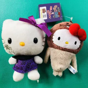 헬로키티 봉제 인형 마스코트 2개 세트 나메코
