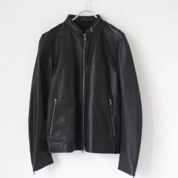 BEAMS HEART 라무 가죽 자켓 M 블랙 싱글 라이더
