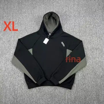 XL 블랙/그레이 후드 부착 후드티