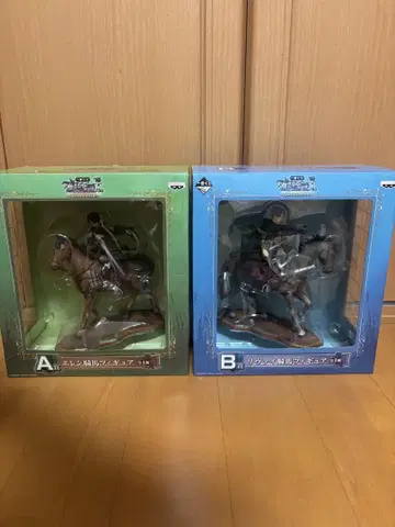 제일복권 진격의 거인 A상 엘렌 기마 피규어 B상 리바이 기마 피규어