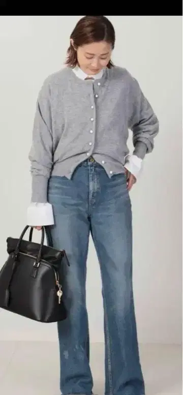매디슨 블루 펄 버튼 가디건 00