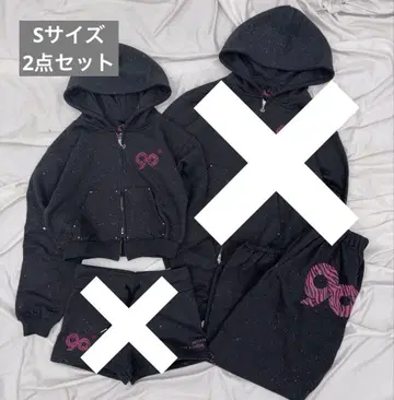 9090 girl Logo Glitter 셋업 S