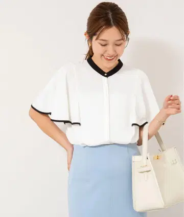 노리즈 수수료 블라우스 플레어 슬리브 블라우스
