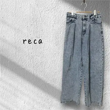 reca 레카 빈티지 메이크 턱 와이드 데님 팬츠