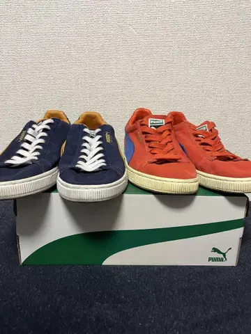 PUMA 스니커즈 네이비/오렌지 SUEDE