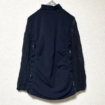 레이스 소매 하이넥 타이트핏 여성용 상의 이탈리아제