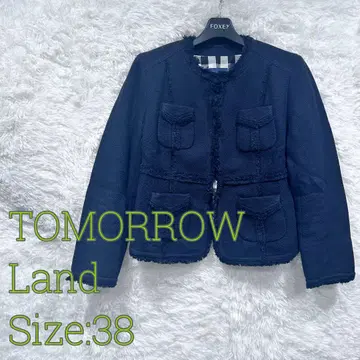 TOMORROW LAND 노카라 자켓 사이즈 38 네이비