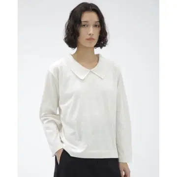 [ 새상품 ] MARGARET HOWELL 카라 부착 긴팔 티셔츠 화이트