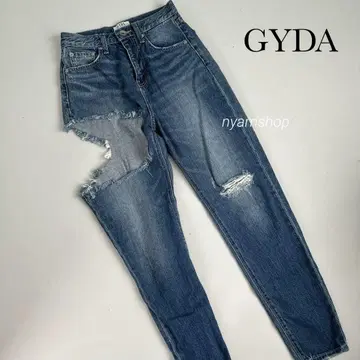 GYDA 사이드 립드 페그탑 데님 팬츠 S