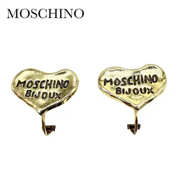 MOSCHINO 모스키노 하트 로고 귀찌 골드 컬러