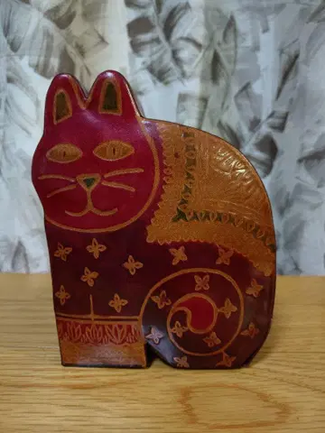 고양이 모양 가죽 코인 케이스